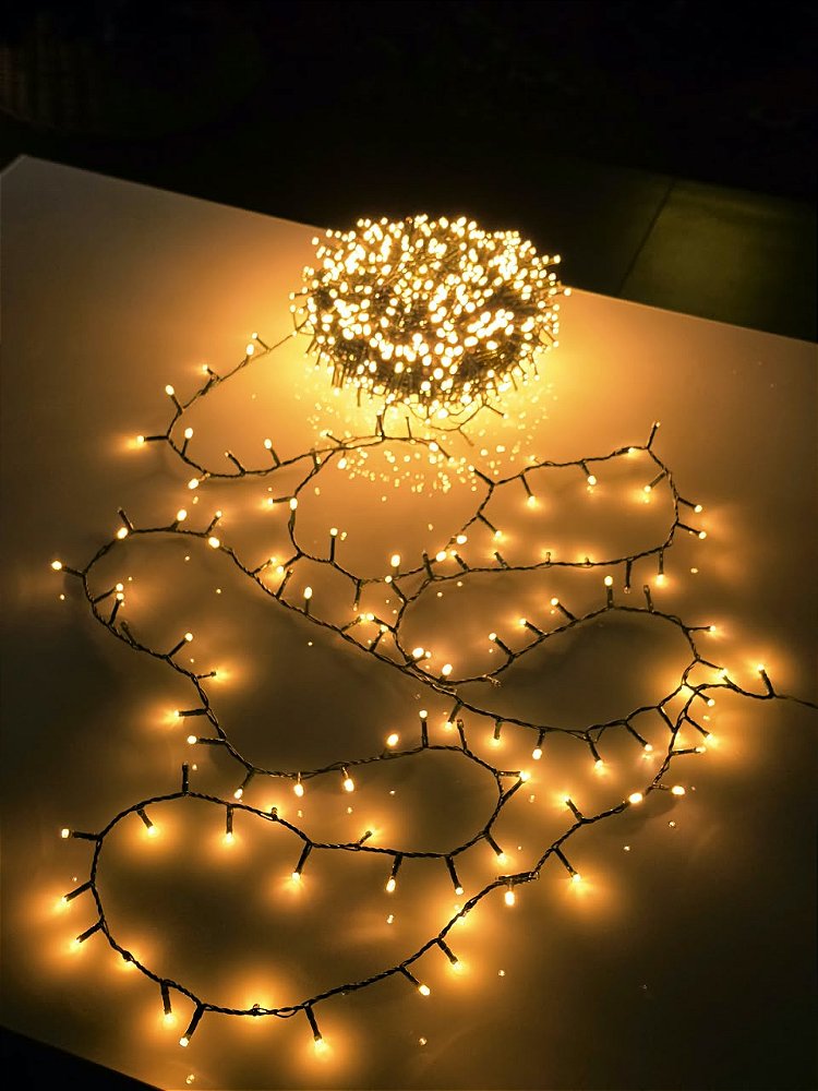PISCA FESTÃO 1600 LEDS 50 METROS AMBAR COM STROBO BIVOLT USO INTERNO E EXTERNO