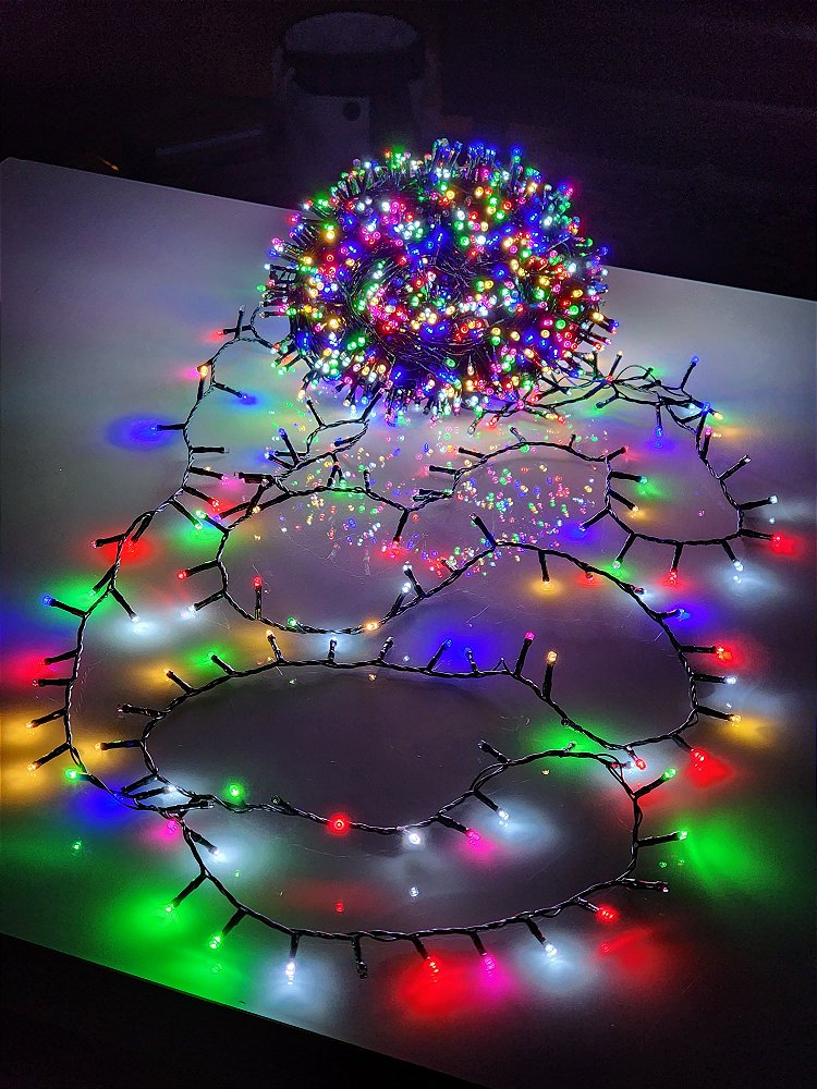 PISCA FESTÃO 1600 LEDS 50 METROS COLORIDO COM STROBO COLORIDO BIVOLT USO INTERNO E EXTERNO