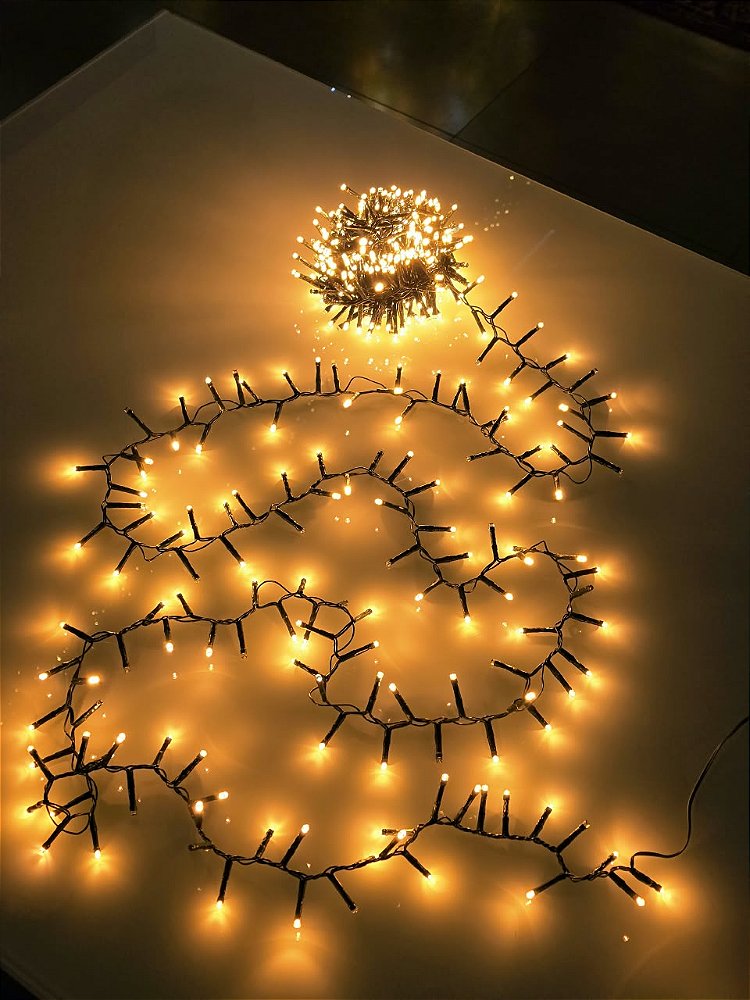 PISCA FESTÃO 500 LEDS 10 METROS AMBAR COM STROBO BIVOLT USO INTERNO E EXTERNO