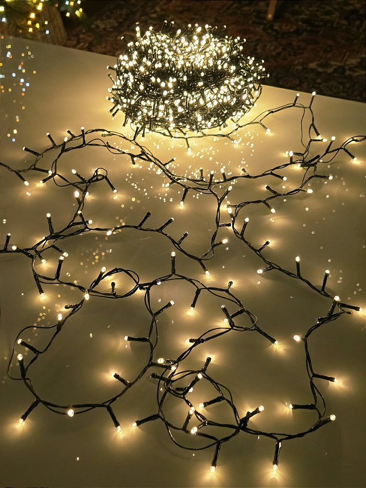 PISCA FESTÃO SUPER STROBO 1600 LEDS 50 METROS WARM FIO VERDE BIVOLT